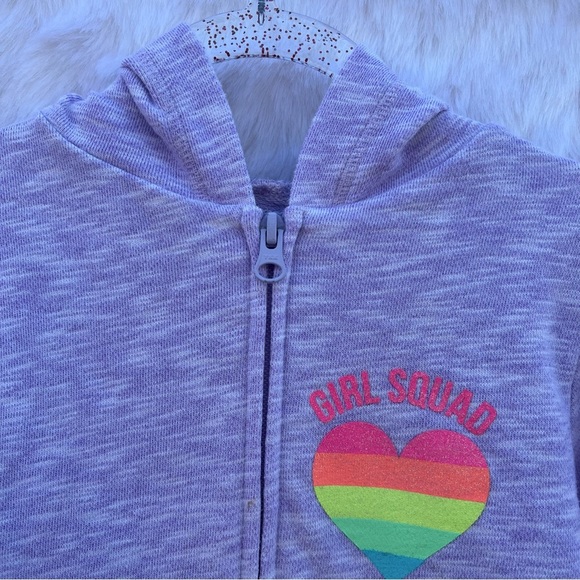 Girls Rainbow Heart Zip Up Hoodie - Picture 3 of 13